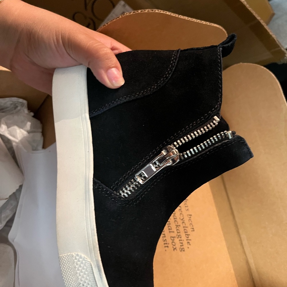 Steve Madden Black Suede High-Top Sneakers